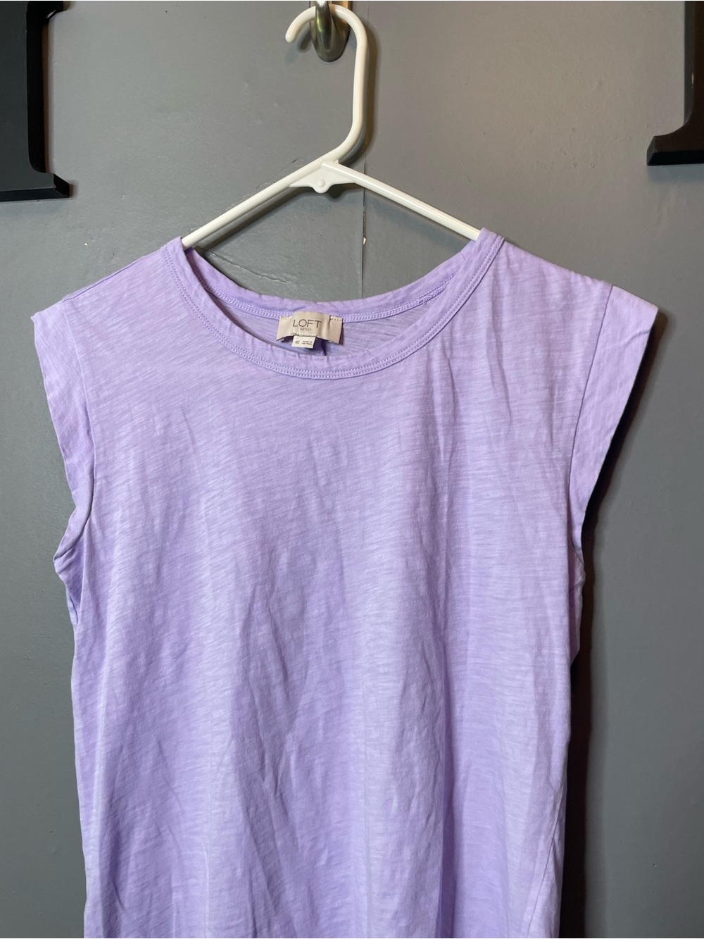 LOFT Lavender‎ Sleeveless Crewneck cotton Top size XS - Picture 2 of 11